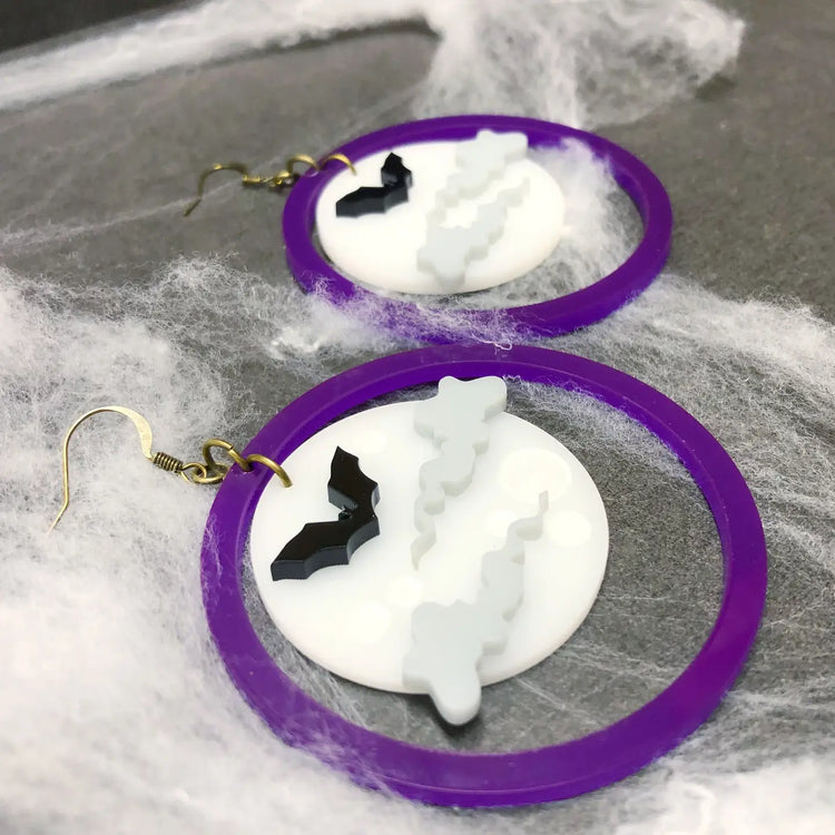 Halloween Creepy Moon Earrings