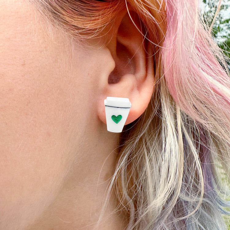 SUPER SECONDS Coffee Cup Stud Earrings