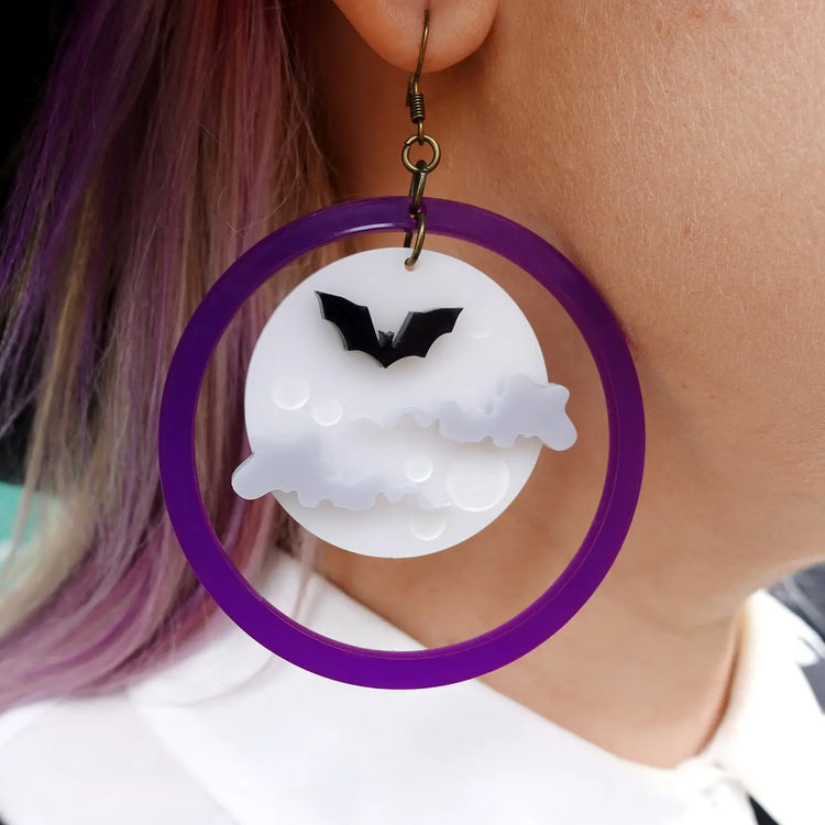 Halloween Creepy Moon Earrings