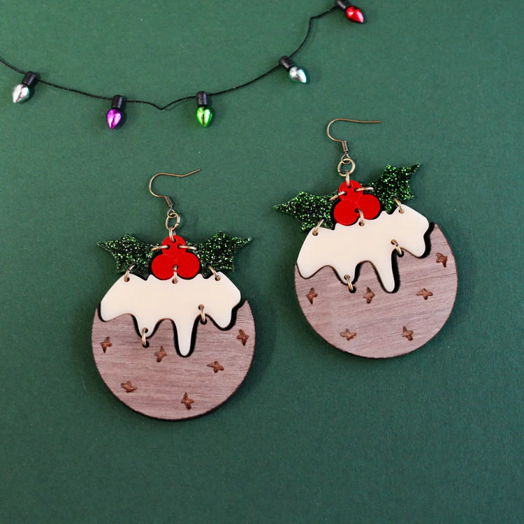 Christmas Pudding Statement Earrings