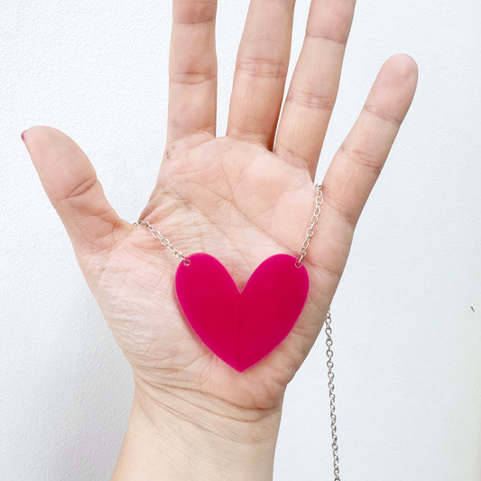 SUPER SECONDS Pink Heart Necklace