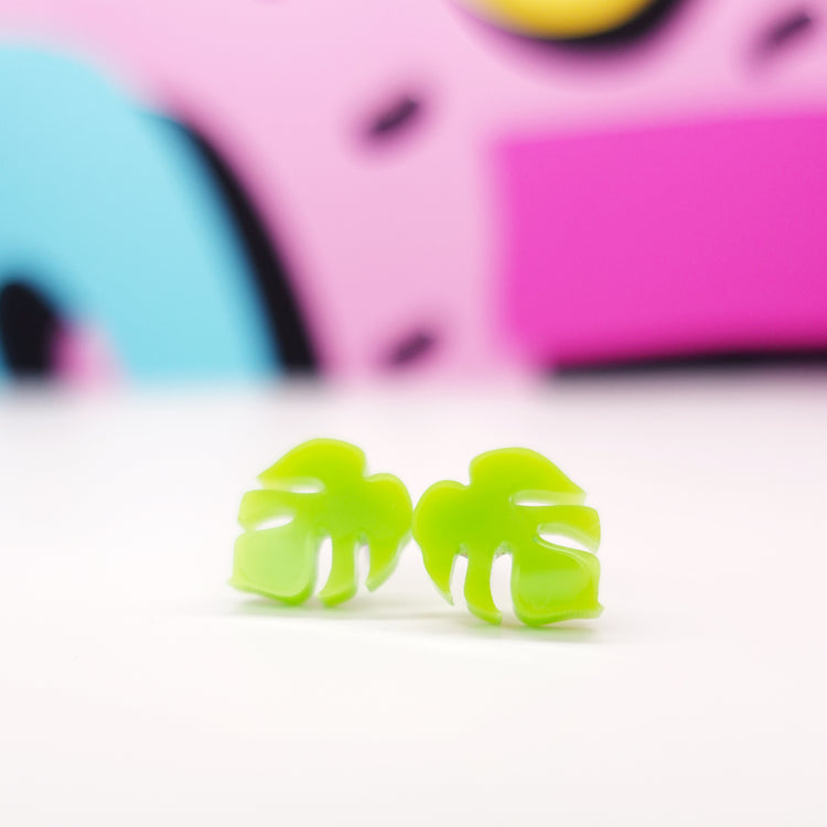 SUPER SECONDS Monstera Stud Earrings