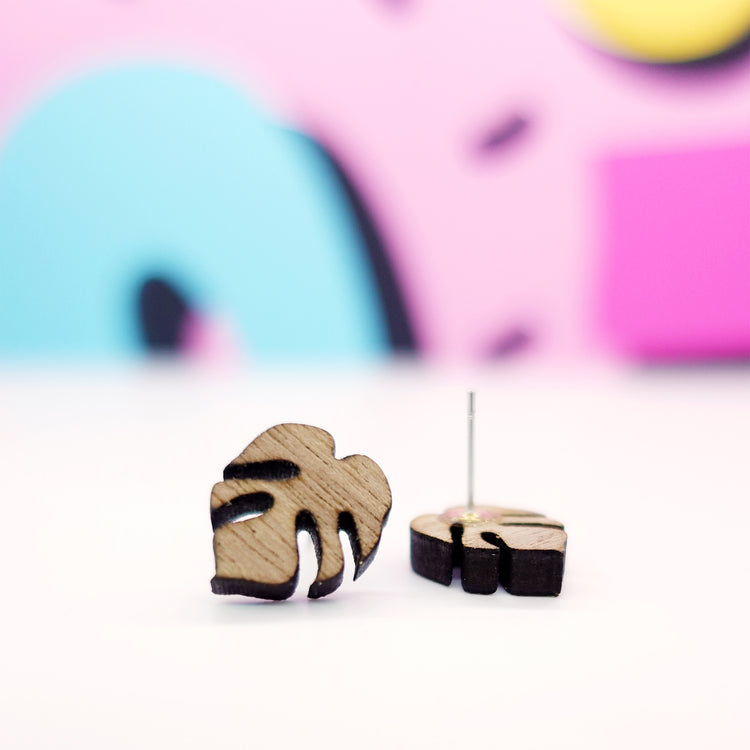 SUPER SECONDS Monstera Stud Earrings