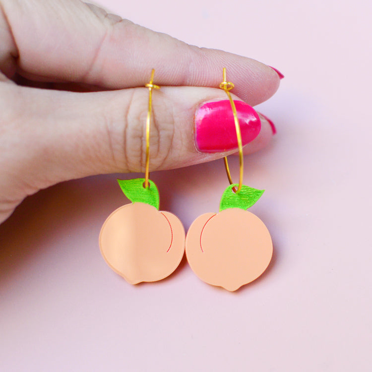 Peach Hoop Earrings