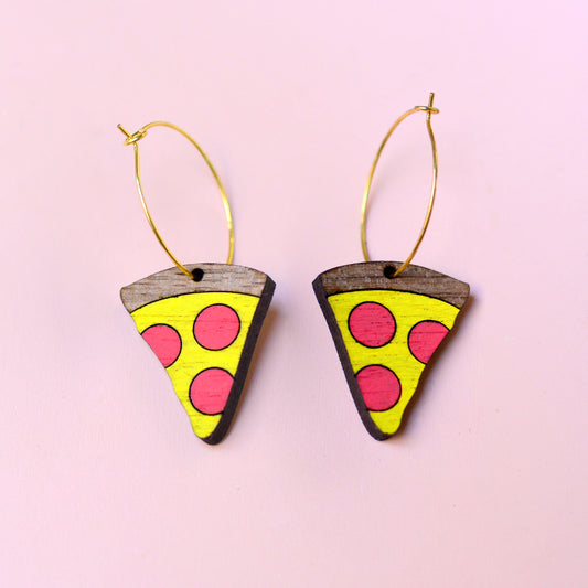 SUPER SECONDS Pizza Hoop Earrings